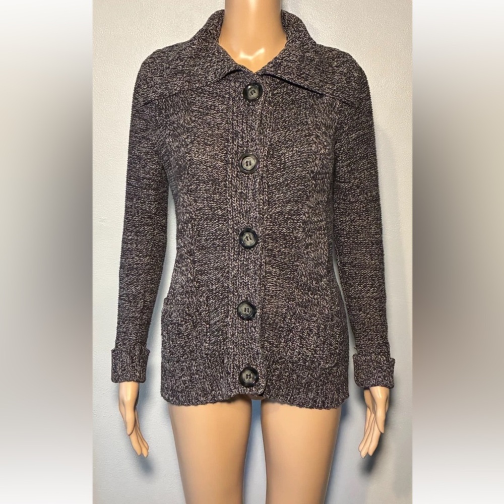 Style & Co Women's Sweater SizeS Y2K Button Up Cardigan Long Sleeve Cotton Blend